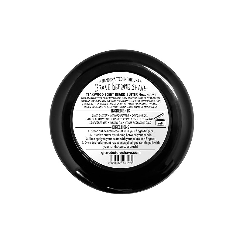 GRAVE BEFORE SHAVE Teakwood Blend Beard Butter 4oz