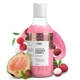 So!Flow Shower Gel Women's Energising Sorbet Shower Gel with Guava & Lychee - Enriched with Passiflora Edulis Extract for Pure Shower Joy Shower Gel Girls Shower Gel Natural Cosmetics Shower Bath