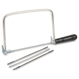 GreatNeck CP9 Coping Saw with Blades, 4-3/4 Inch, Adjustable 360° Blade, Heavy Duty Steel Frame, High Impact Plastic Handle, Includes 3 Extra Blades (Fine, Medium, Coarse) for Versatile Cutting