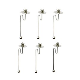 Baumkerzenhalter Balancehalter Pendelhalter für Weihnachtsbaum matt Silber (Silber, 6er)