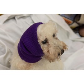 DDFS 2 Pack Pet Ear Covers for Bath,Soothing Hoodies for Dogs&Cats-Anxiety & Stress Relief-Puppy Calming Product Happy Ear Cover No Flap Ear Wraps for Dogs for Hematoma- Purple+Blue M