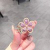 3PCS Pearl Mini Small Hair Clips,Retro Purple Flower Sophistication Hair