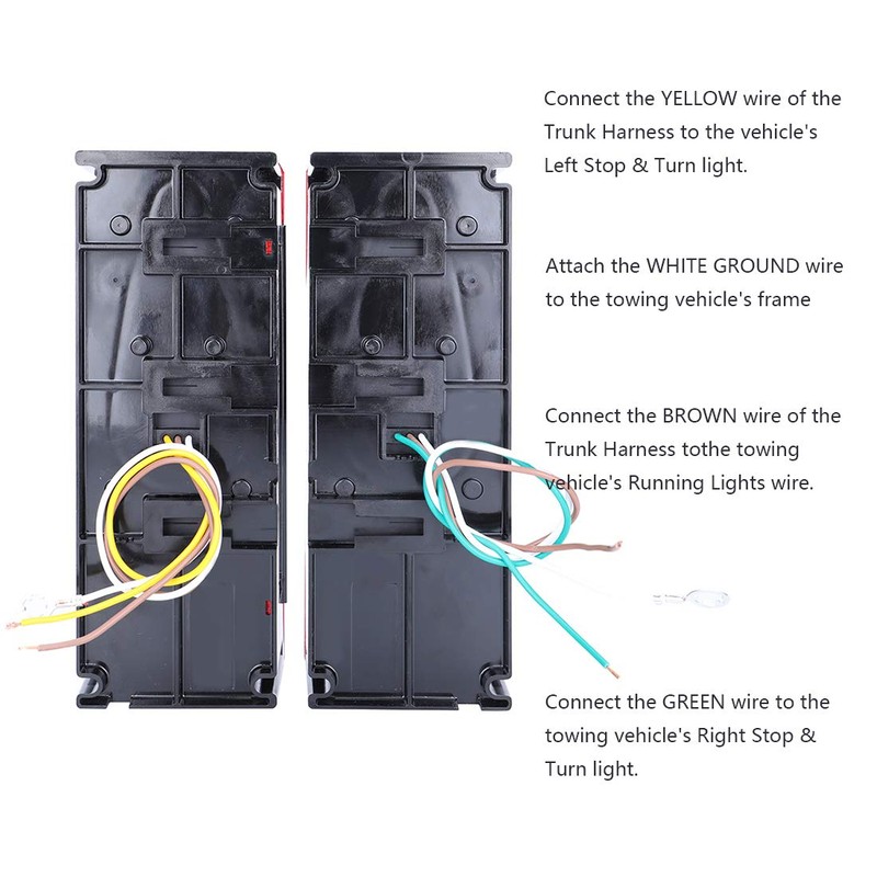 CZC AUTO Exclusive 12V LED Low Profile Submersible Rectangular Trailer