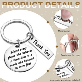 Yetene 6 Pcs Coach Gifts Keychain basketball Coach Appreciation Gift for Softball Football Soccer trainer(Silver)