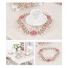 Set of 4 Flower Embroidery Table Place Mats, Openwork Fabric