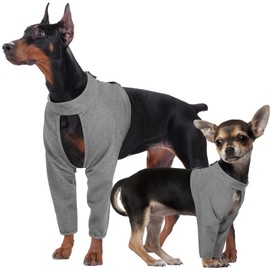 Kuoser Dog Bodysuit After Surgery for Front Legs, Elbow Brace Dog Adjustable Dogs After Surgery Lick Protection (Grey, 2XL)