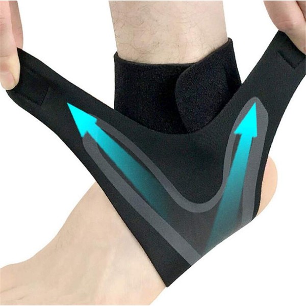 Ankle Support Brace, Adjustable Ankle Strain Protector Strap, Against Sprains Arthritis Compression Wrap Stabilizer, Pain Relief Foot Sleeve for Basketball Sport Injuries Recovery, 1 Pairs (L new)