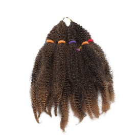 3 Bundles Marley Twist Hair Crochet Afro Marley Kinky Curly Hair Extensions Synthetic Braiding Hair Extensions Black Mix Coffee Brown