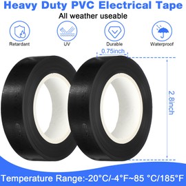 Frienda 50 Pack Colored Electrical Tape 3/4 Inch 65 ft Rainbow Colors Electrical Tape Waterproof PVC Insulation Supplies for Home Outdoor Insulating Wire Wrapping Use at No More Than 600v(Rainbow)