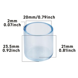 bociloy 16PCS 3/4Inch ID Transparent Chair Leg Caps, Silicone Round Furniture Table Feet Covers, Clear Chair Leg Tips Cover Floor Protector, Non-Slip Table Chair Leg End Cap