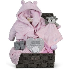 Baby Girl Gift Hamper Pink Baby Hamper Large Basket Newborn Deer Comforter Blanket Baby Shower Special Unique New Present Soft