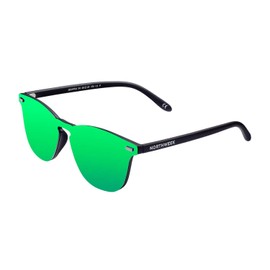 Northweek Unisex Wall Phantom Sunglasses, Matte black - green polarised