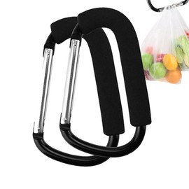 Shengsenfu 2 Pack Stroller Hooks,6.3" Large Stroller Clip, Big Cara biner Clip Heavy Duty, Large Carabiner Clips for Mom Purse Shopping Grocery Bag and Accessory