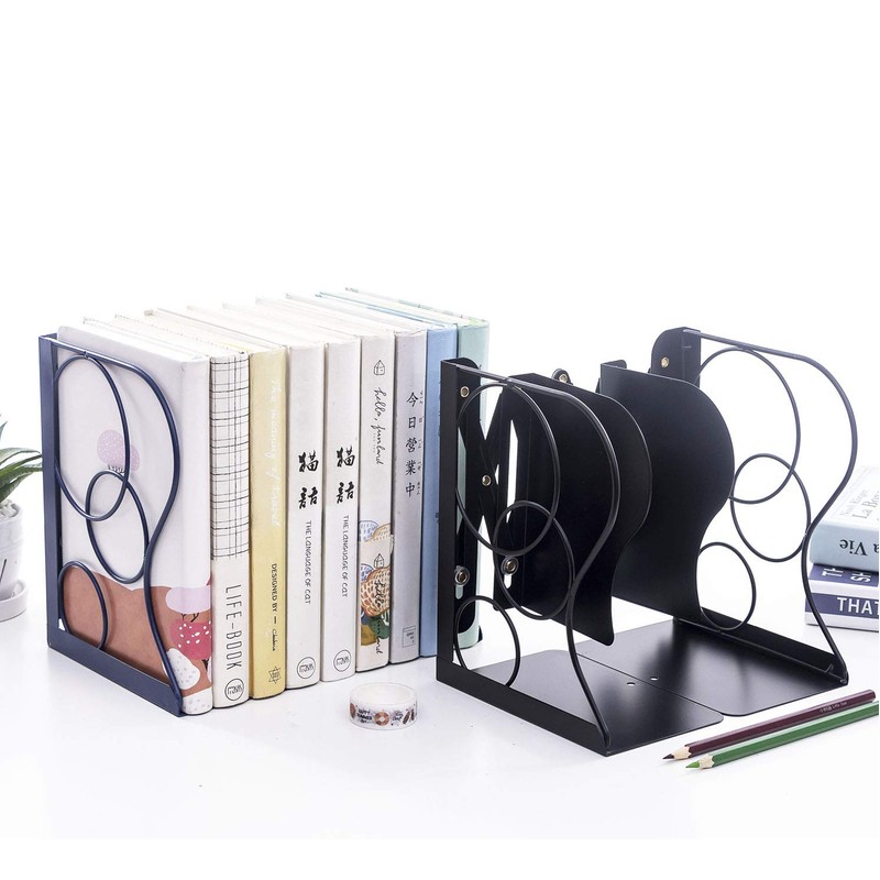 Adjustable Bookends Metal Book Ends for Heavy Book Holder Heavy