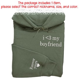 Regamor Embroidered Matching Couple Hoodies Boyfriend and Girlfriend I Love My Girlfriend Couple Christmas Valentine 1132