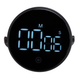 Digital Kitchen Timer LED Display Rotating 3 Volume Levels Adjustable Accurate Household Timing Reminder Black