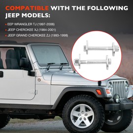 Front Lower Control Arm Cam Bolt Delete Eliminator Kit Compatible with 1997-2006 Jeep Wrangler TJ, 1984-2001 Cherokee XJ, 1993-1998 Grand Cherokee ZJ