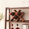 TRWISWDC Wine Rack Countertop Oak Wooden Wine Bottle Holder Rustic