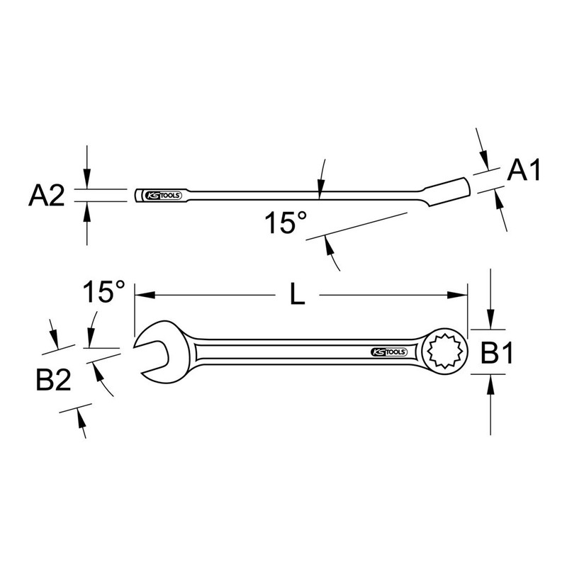 KS Tools 517.061 10mm Combination Spanner Offset