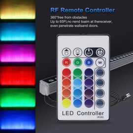 Yasotek RGBW LED Wall Washer Light Bar,RGB Color Changing Landscape Wall Wash Lights Fixture with RF Remote Controller, 144W Dimmable Linear Spot Strip Lights for Outdoor&Indoor Lighting