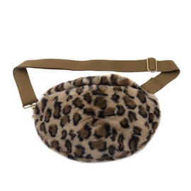Fuzzy Fanny Pack for Women Faux Fur Belt Bum Bag Small Casual Crossbody Purse Waist Packs Leopard Print Travel Bags