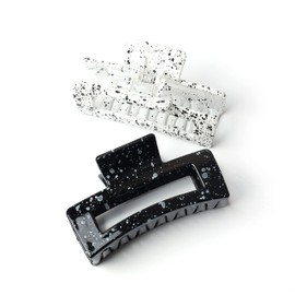 Large Black Hair Clip Firm Hair Clip Black Hair Claw Hair Accessory Lovely Stylish Korean Ladies (3.4 x 1.9 inches (8.7 x 4.8 cm), Black