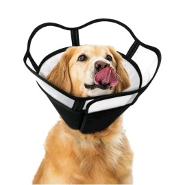 Unbranded Dog Cone Adjustable Pet Lightweight Cone Collar Anti Lick Small Navy/Lt Blue
