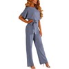 amropi Women's Short Sleeve O-Neck Elegant Long Jumpsuit Jumpsuit Trouser