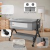 Adjustable Baby Bedside Crib Sleeper Bassinet with Storage Basket for