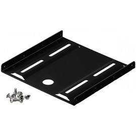 PerfectHD Mounting Frame | 1 Compartment | Mounting Set for Hard Drives | From 2.5 Inches to 3.5 Inches | Supports Any 2.5 Inch HDD SSD Hard Drive | Mounting Angle Metal | Black