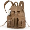 Hamosons – medium-sized leather backpack / city backpack size M made out of buffalo leather, beige-brown
