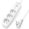 Aigostar 3-Way Power Strip with Switch, Multiple Socket with Child