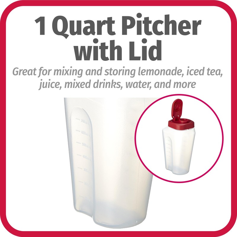 GoodCook 1 Quart Bottle – BPA Free Mixing Pitcher with