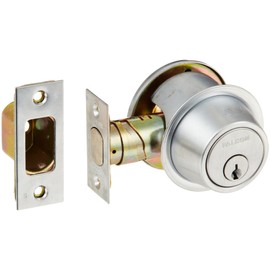 Falcon D141P 626 C Keyway D100 Series Grade 1 Non-Handed Heavy Duty Deadlock, Deadbolt Chasis, Single Cylinder, Schlage C Keyway, 6 Pin Conventional Cylinder, Keyed Different, Satin Chrome Finish