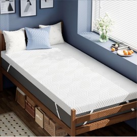 ELEMUSE 3 Inch Twin XL Memory Foam Mattress Topper, College Dorm Room Essentials, Gel Foam Bed Topper with Washable Cover, Non-Slip Back to School Bedding, CertiPUR-US