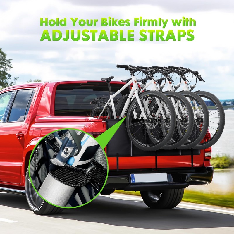 WOLFWILL Tailgate Bike Pad for 5 Bikes, Truck Tailgate Bike