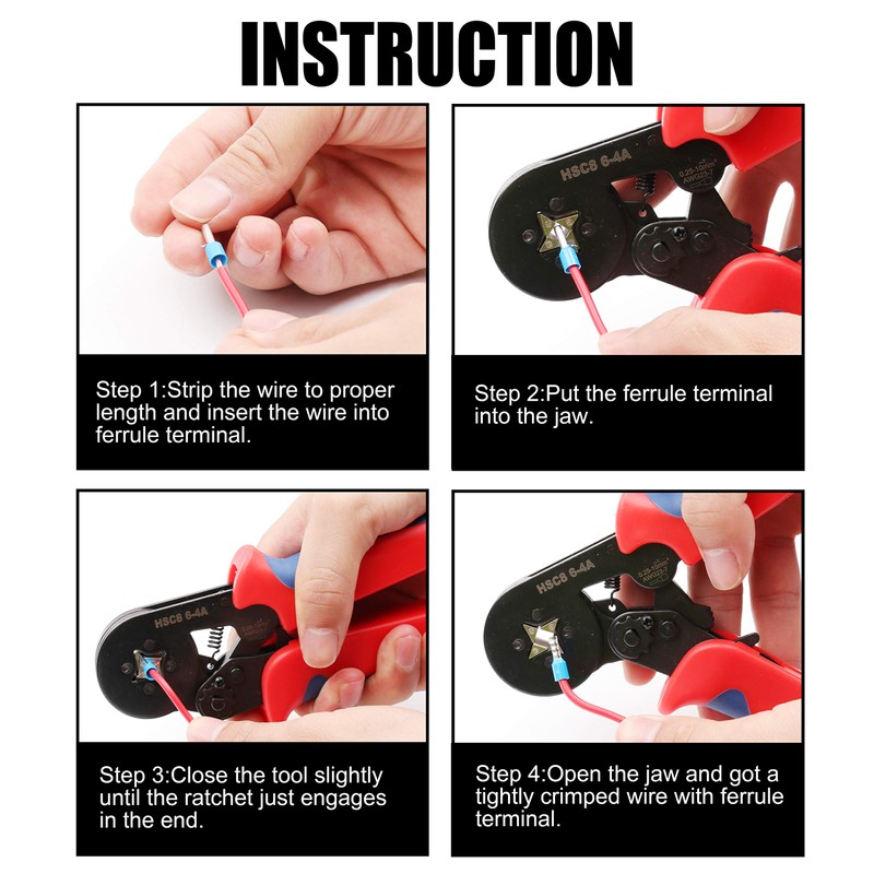 Yangoutool Ferrule Crimping Tool Kit with 1200pcs Wire Terminals AWG23-7,