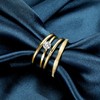 MDFUN 4 Pcs 18K Yellow Gold Plated Stainless Steel Stackable