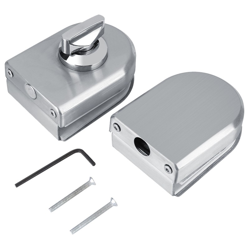 Stainless Steel 10~12mm Glass Door Lock Rotary Knob Open/Close Home
