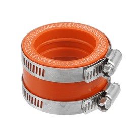ACROPIX 40mm ID Rubber Orange Motorcycle Carburetor Adapter Inlet Intake Pipe Manifold Adapter Boot Sleeve Interface (Pack of 2 Clamps)