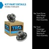 TRQ 2 Piece Front Wheel Bearing & Hub Assembly Set