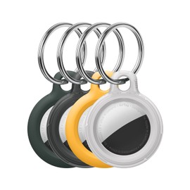 FRTMA Airtag Schlüsselanhänger für AirTags Schlüsselfinder (Locator Tracker), AirTags Etui mit Anti-Verlust Schlüsselring 4er Pack