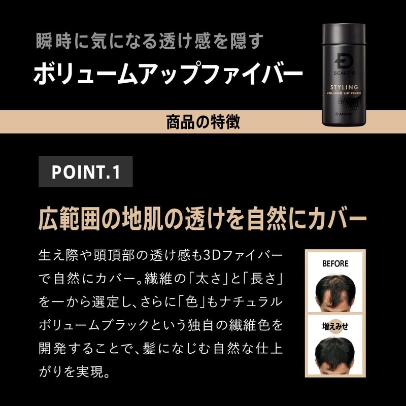 Scalp D Volume Up Fiber, Hair Expansion Powder, Hair Cover,