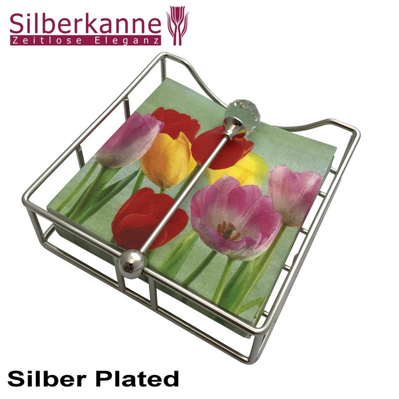 Napkin Holder Hamburg 19 x 19 cm Silver