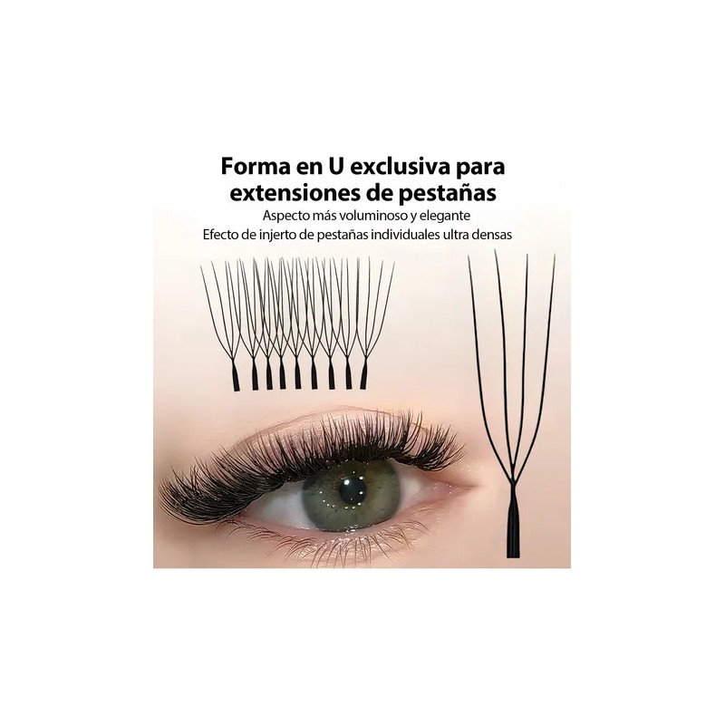 Pestañas Postizas Itntfn 4d Forma U Naturales Y Voluminosas