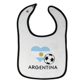 Toddler & Baby Bibs Burp Cloths Heart Flag Soccer Ball Argentinian Soccer Argentina Football Cotton Baby Items for Baby Girl & Boy White Black Design Only