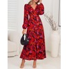 ZESICA Fall Floral Dresses for Women 2025 Elegant Long Sleeve