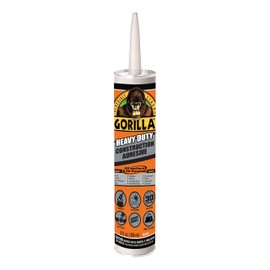 Gorilla Heavy Duty Construction Adhesive, White Glue, 9 Ounce Cartridge (Pack of 6) - Gap Filling and Waterproof