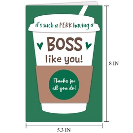 Funny Coffee Cup Boss Day Card, Thanks for All You Do Appreciation Card for Boss, Boss Birthday Card, It's Such A Perk Having A Boss Like You