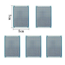 Yetaida PCB Bread Board Kits, 5×7cm Double Sided PCB Board Kit, 10Pcs Bread Board Kit,Blue PCB Bread Board, FR-4 Fiberglass Board Kits, Breadboard for Protoboard Soldering Electronic DIY Project